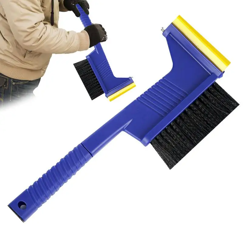 

Car Snow Scraper With Brush Winter Car Ice Scraper Windshield Snow Car Window Breaker Cleaning De-icing Shovel Snow Sweeping
