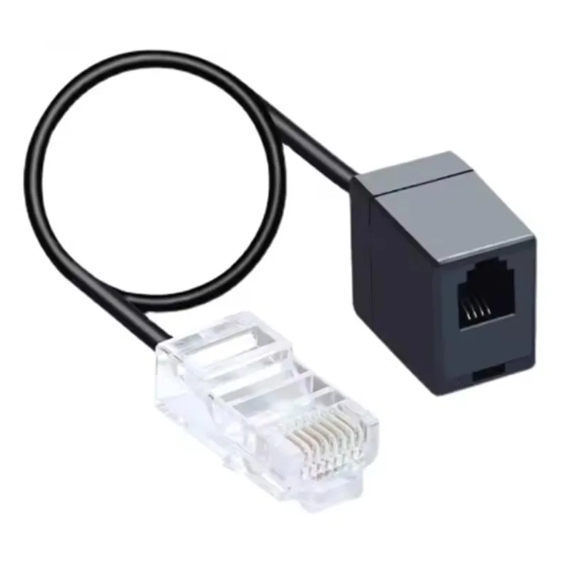 Solidny adapter RJ45 Ethernet na RJ11 do telefonów stacjonarnych, kabel konwerter, akcesorium biurowe