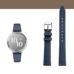 Fashionable Energetic Style Leather Cowhide Watchband for Women’s Smartwatch, 14mm (1875 blue)