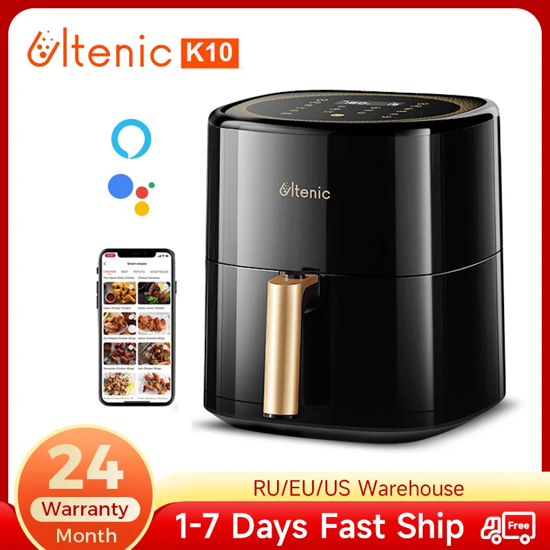 Ultenic K10 Air Fryer Without Oil APP and Voice Control 5L Hot Electric Oven Oilless Cooker Intelligent Multipurpose Deep Fryer