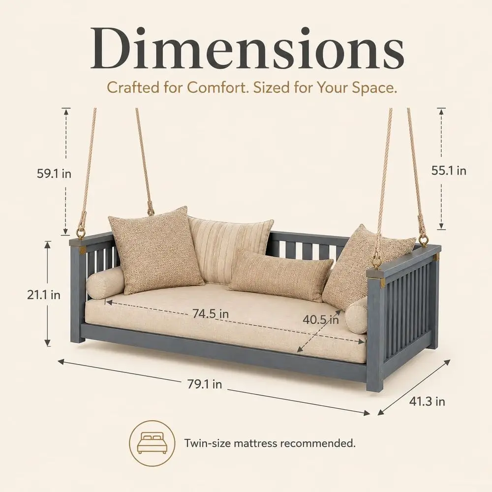 Patio Twin Daybed Swing 6