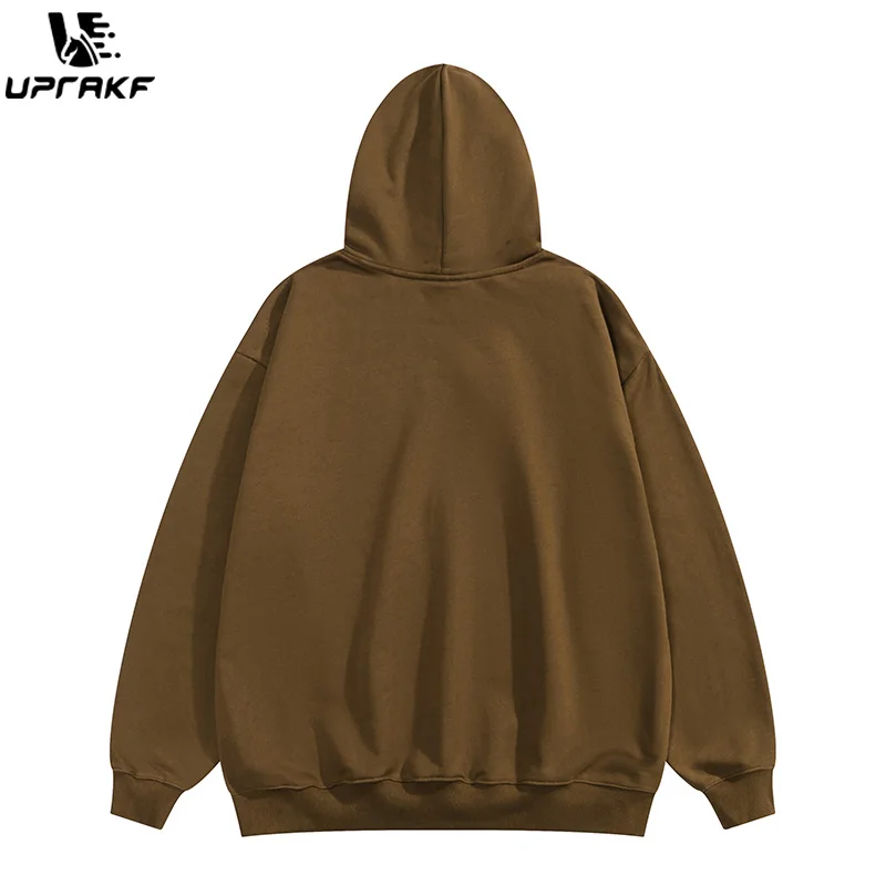 UPRAKF Letter Print Hoodie Butterfly Graphic Oversize Autumn Pullovers Casual Fashion Long Sleeve Streetwear Tops Hip Hop
