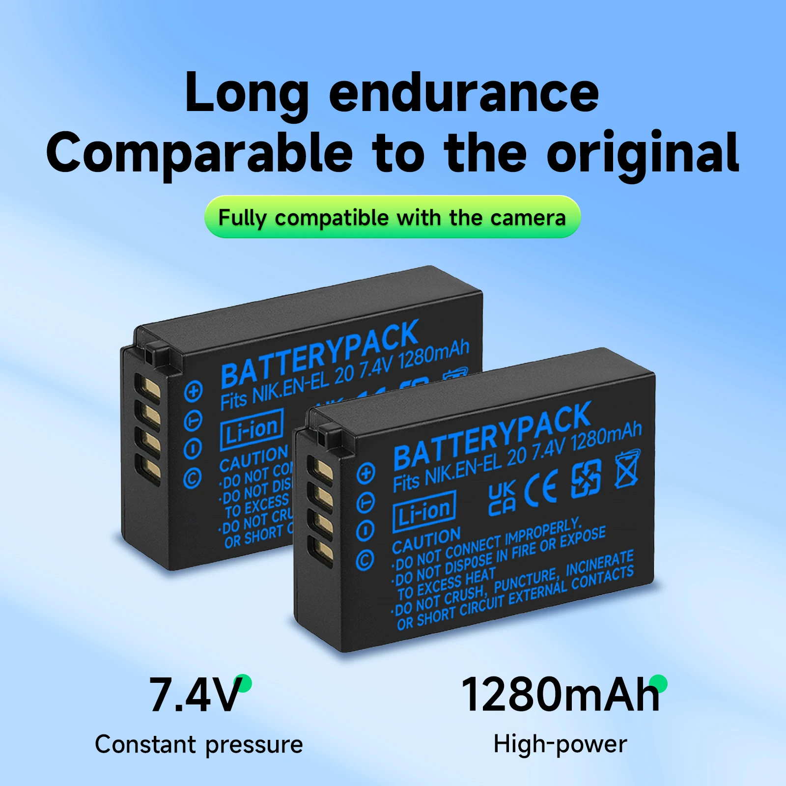 EN-EL20 EN-EL20a EN EL20 Camera Battery + 5-in-1 Camera Battery Charging Case for Nikon Coolpix P1000 950 J1 J2 J3 J4 S1 V3 AW1 rechargeable battery