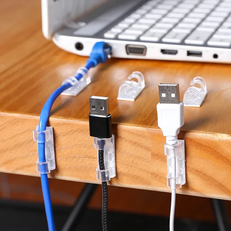 Cable Clips Cable Holder Office Supplies Set 20pcs Cable Clips Data Line Cable Winder