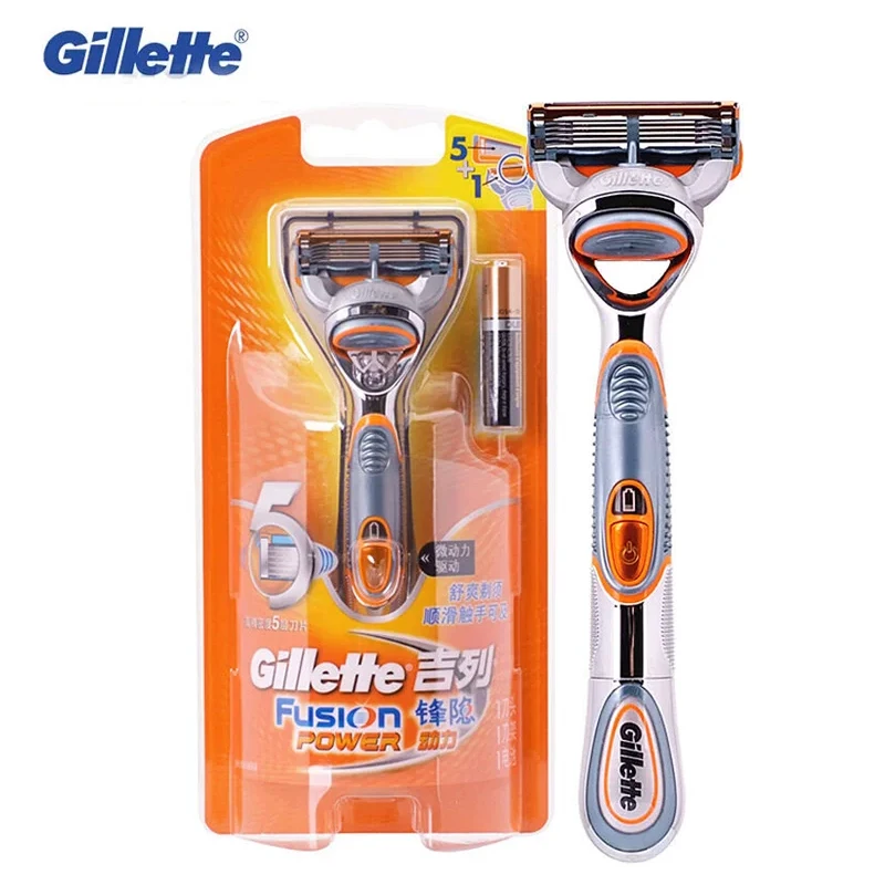 

Бритва Gillette Fusion Power для мужчин, электробритва с 5 лезвиями для лица, бороды, волос, моющаяся, с аккумулятором