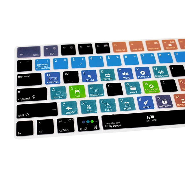 Fl Studio Fruity Loops Hotkey Shortcuts Keyboard Cover Silicone Skin For  Old Macbook Pro 13 15 Euro Eu Us For Macbook Air 13.3 - Keyboard Covers -  AliExpress