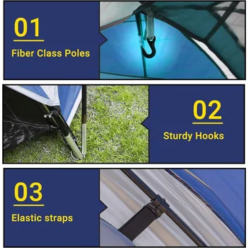 2/4/6 Person Family Dome Tent with Removable Rain Fly, Easy Setup for Camp Outdoor 3