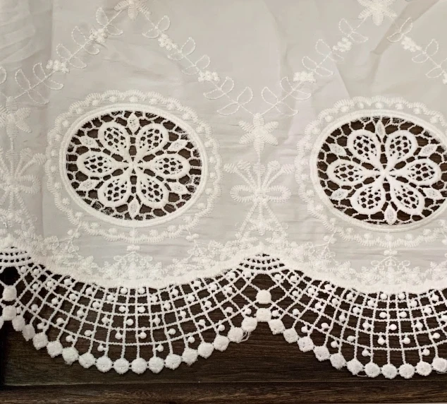 Bestickter Spitzenstoff für Hochzeitskleid, bestickter Stoff, weich und bequem, -Weiß, RS3053 – Detail 2