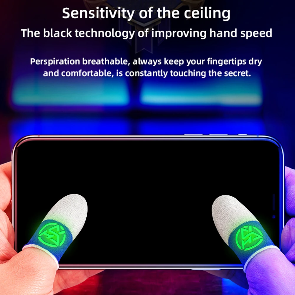 Mobile Finger Sleeve Breathable Nightlight Finger Covers Sweatproof Anti Slip Game Controller Finger Cover for PUBG Phone Games