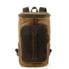 Outdoor Men's Backpack Sports Travel Backpack Oil Wax Canvas Shoulder High Capacity Backpack Travel Bag 5