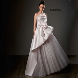 Oisslec Mother of the Bride Dress Ruffles Bridesmaid Dress Bow at the waist Evening Dress Tight Prom Dress Elegance Customize