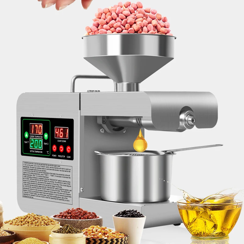 X8S New Intelligent Temperature Control Oil Press 820W Small Household Commercial Oil Press Homemade Peanut Oil 110/220V