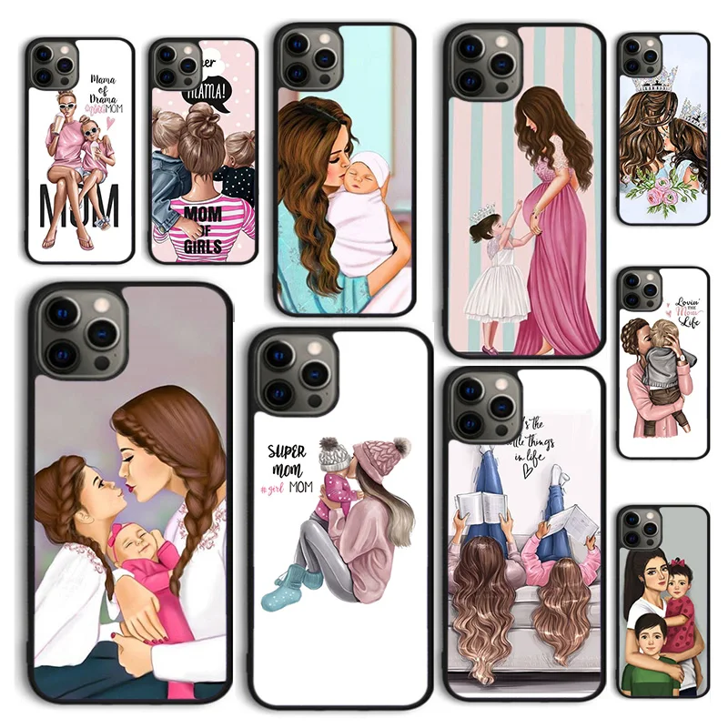 Super Mom Mum Mother Mama Cute Baby Cover Per Iphone 15 12 Mini Xs Xr 11 13 14 Pro Max Se2020 Apple 6 7 8 Plus Coque