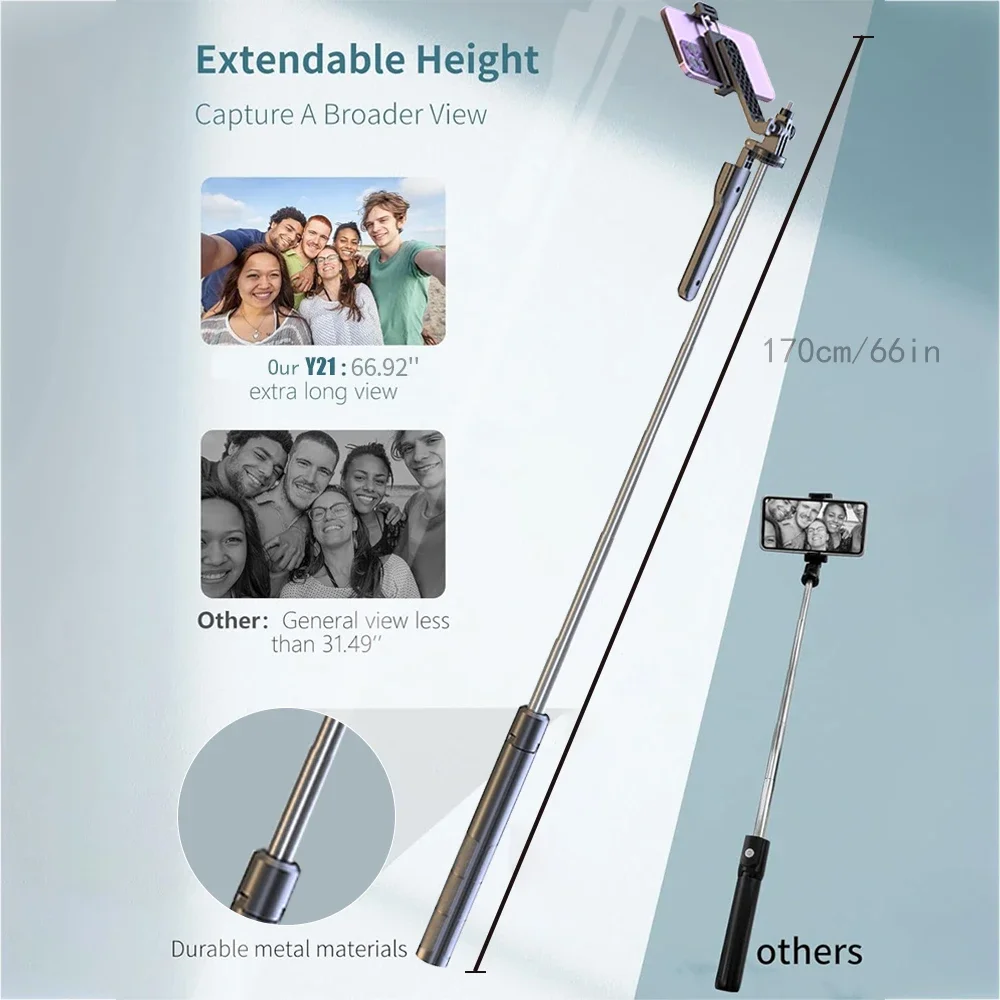 Scalable Multifunctional Outdoor Live streaming Stand Pan Tilt Zoom Compatible with various Smart Camera Devices 1.7m