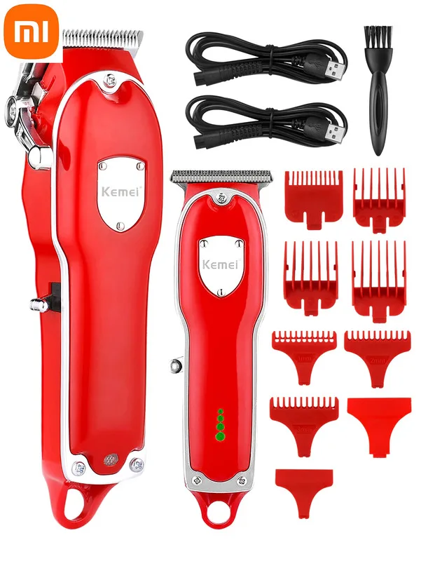 

Double Electric Hair Clipper Combo Kit Professional Hair Trimmer for Men Adjustable Beard Haircut Machine Rechargeable