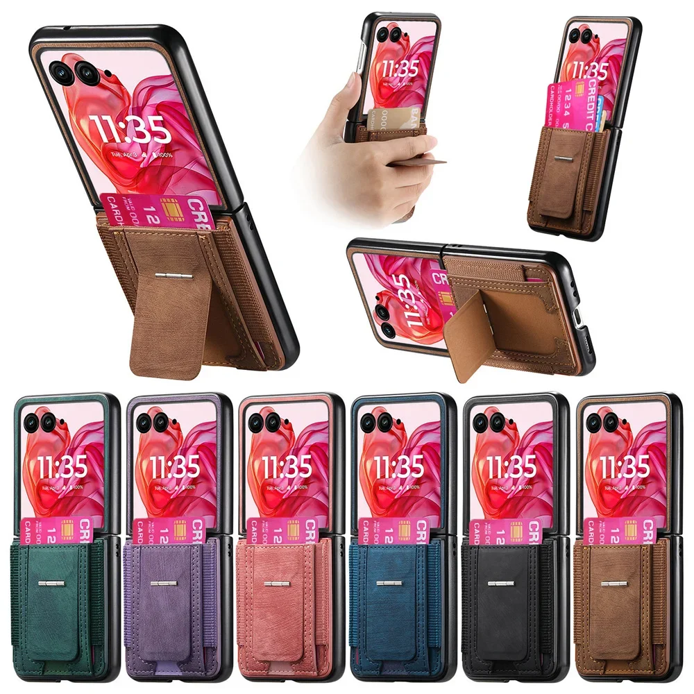 Retro Leather Wallet Phone Case with Card Holder and Protective Cover