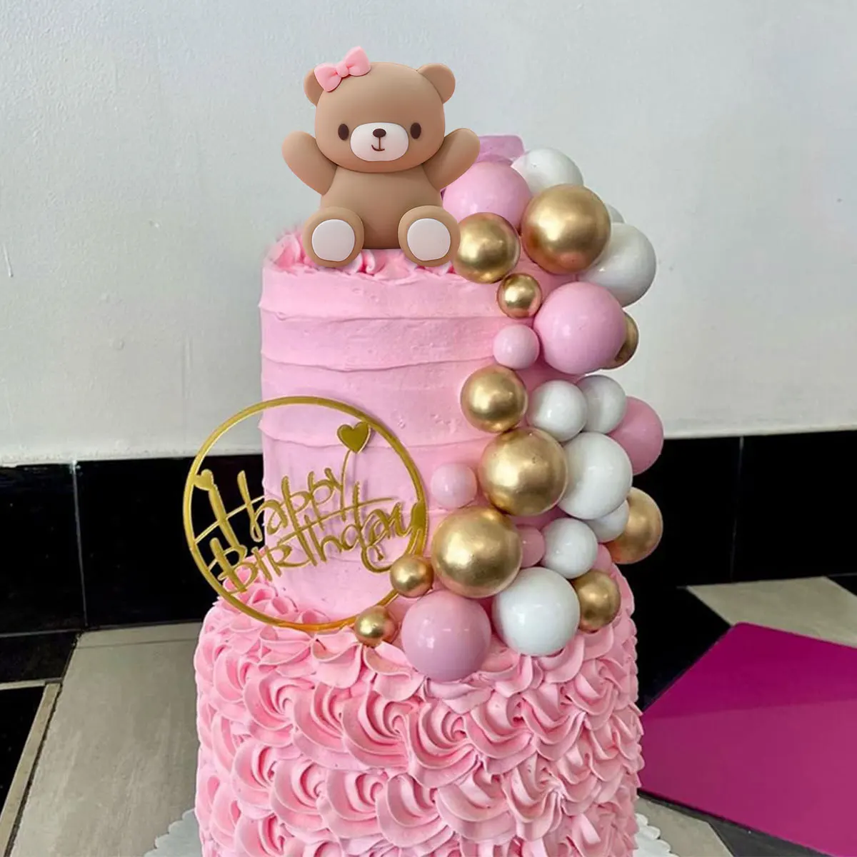 LGWJHCY Teddy Beer Taartdecoratie, Teddy Bear Cake Topper, Taartdecoratie voor babyshower, verjaardagsfeestje, jubileumdecoratie voor Valentijnsdag, bruiloft, jubileum