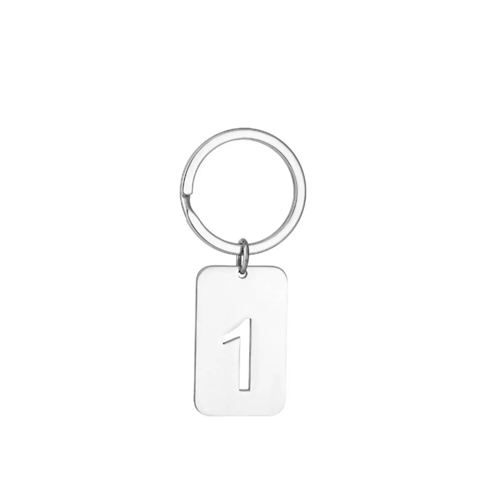 Elegant Stainless Steel Number Key Ring Jewelry Gift