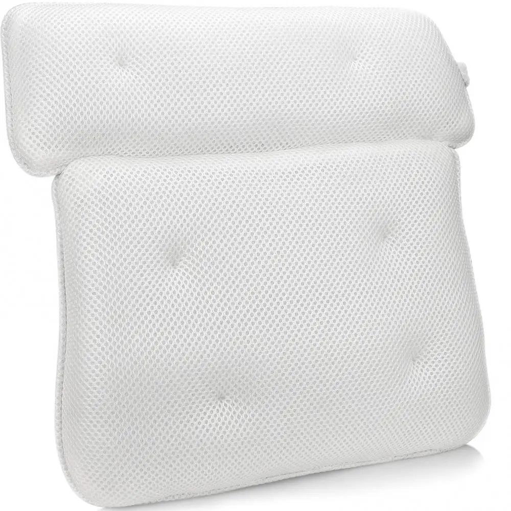 3D Mesh Bathtub Pillow SPA Mat Suction Cup Bath with Suction Cups Ergonomic Bath Tub Neck Back Support Headrest Pillows