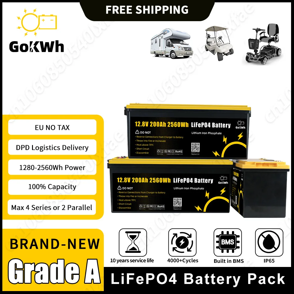 200AH Lifepo4 Batterij 3.2V Lithium-ijzerfosfaat DIY Mobiele 12V 24V 48V Voor RV bestelwagens Camper EV Boten Jacht Golf Winkelwagen kopen vanaf een prijs van 298
