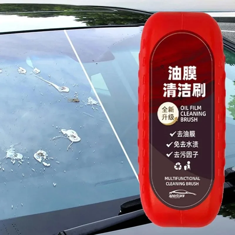 Car Glass Oil Film Remover Powerful Cleaner Car Glass Sponge Cleaning Brush Windshield Clear Window Stain Wiping Auto Detailing 4