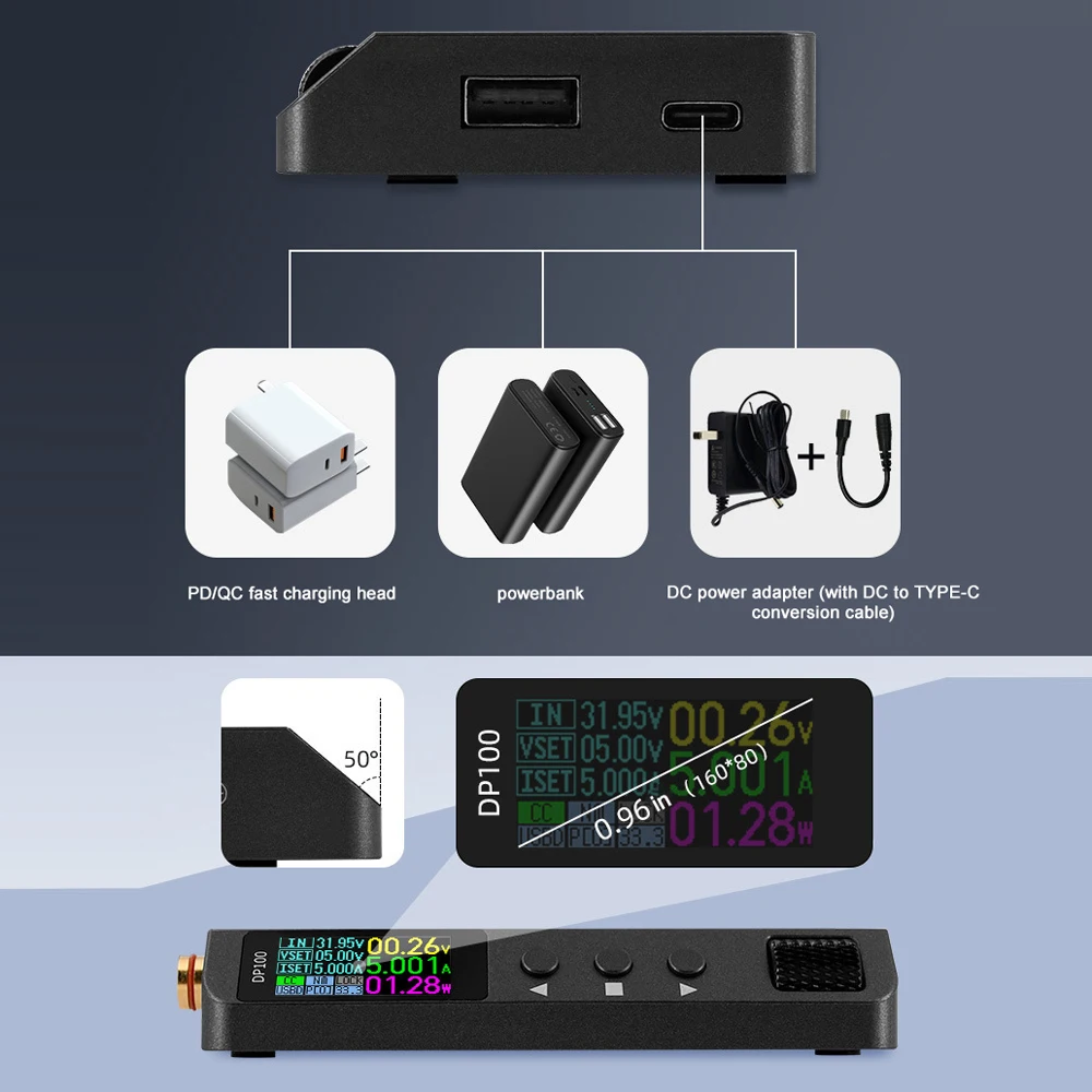 디지털 DC 전압 안정화 전원 공급 장치, 조정 가능한 100W 정전압 및 전류 전원, DP100 CNC