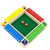 Deluxe Four Sided 10 Numbers Shut The Box Board Game Set Toy Dice Party Club Drinking Games for Adults Families 3