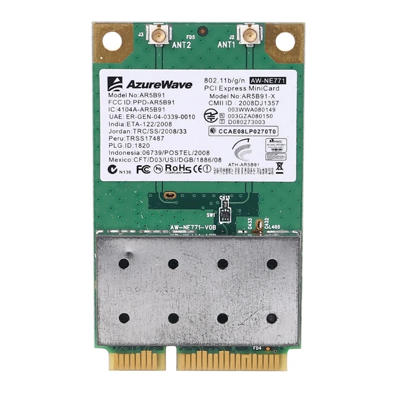 

Wireless Card for Atheros AR9281 AR5B91 AR5B91-X AW-NE771 300Mbps WiFi Mini PCI-E Card Adapter Dropship