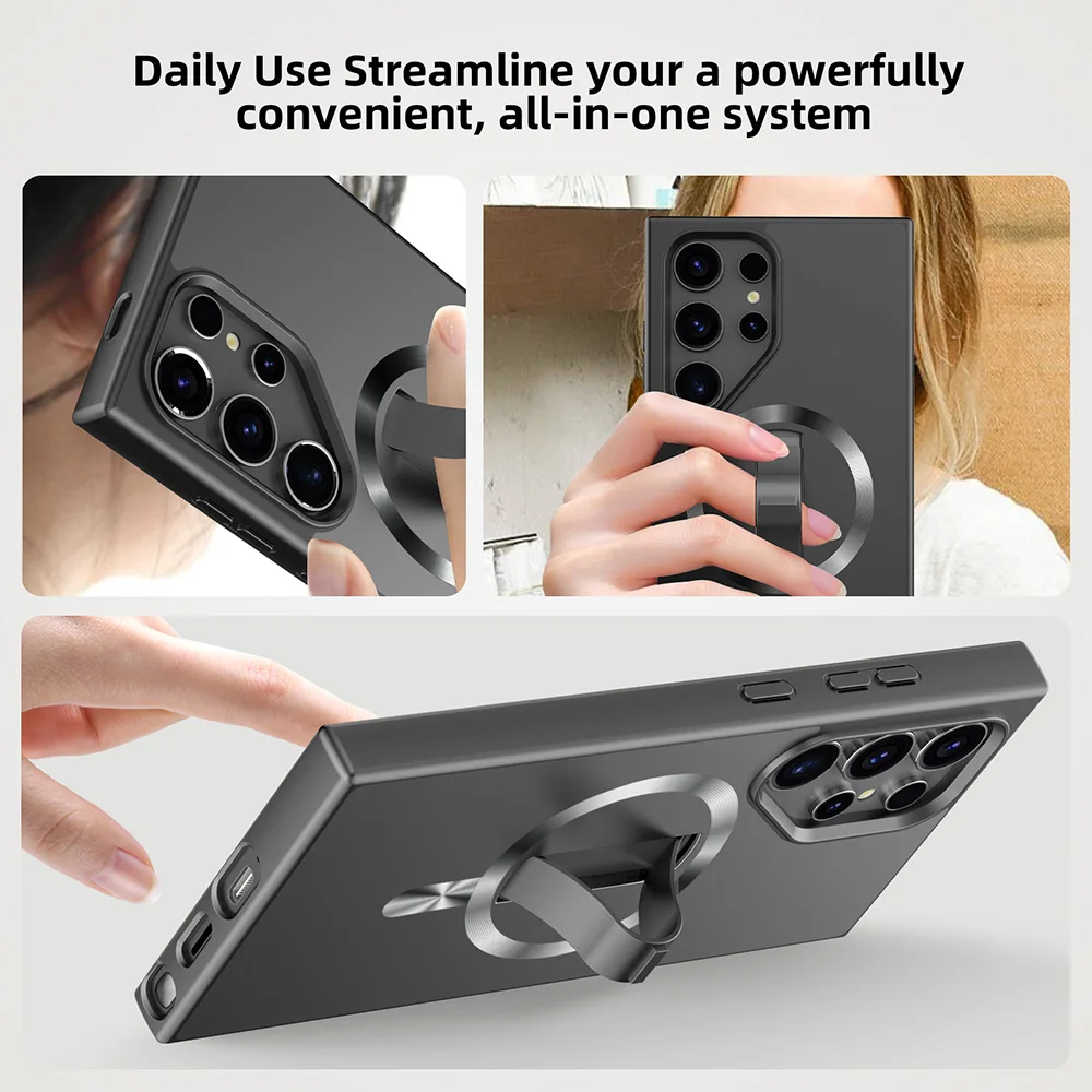 Grippopso Magnetic Shockproof Phone Holder Case with Grip - 3 in 1 Protective Cover