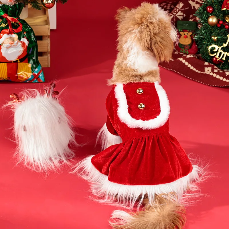 Pet Clothes Christmas Party Set Holiday Dress Up Funny Small and Medium Dog Clothes