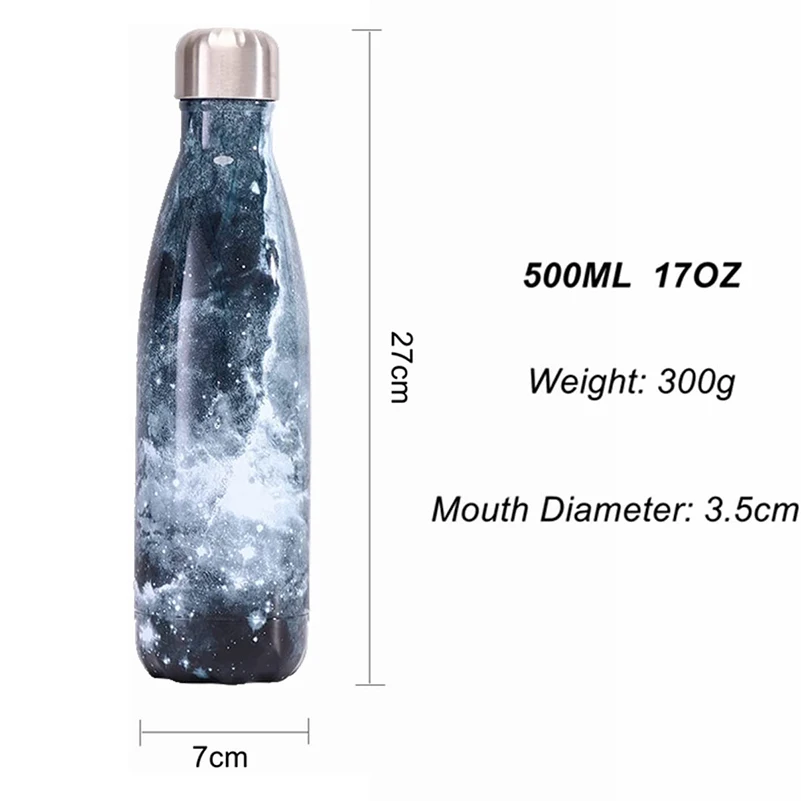 Marble Water Bottle Insulated Stainless Steel Water Bottle Black or White  Rose Gold Lid Kids Stainless Steel Water Bottle BPA Free 