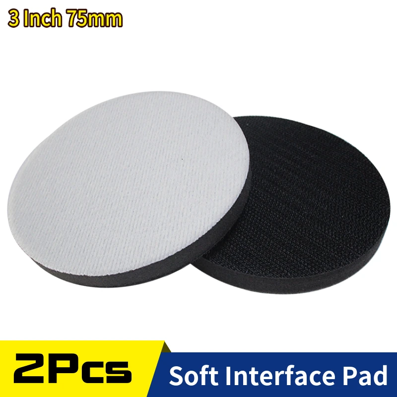 

2 Pcs 3 Inch 75MM Hook and Loop Sponge Soft Interface Pad Power Tools Accessories, 10MM Thick Protection Foam Pad