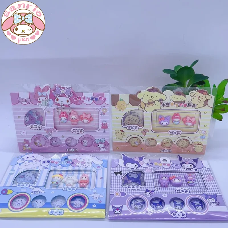 

Sanrio 8/16 шт. наклеек Kawaii Cinnamoroll Kuromi Diy, герметичные наклейки, смоляные Стикеры, граффити, чемодан, детские наклейки