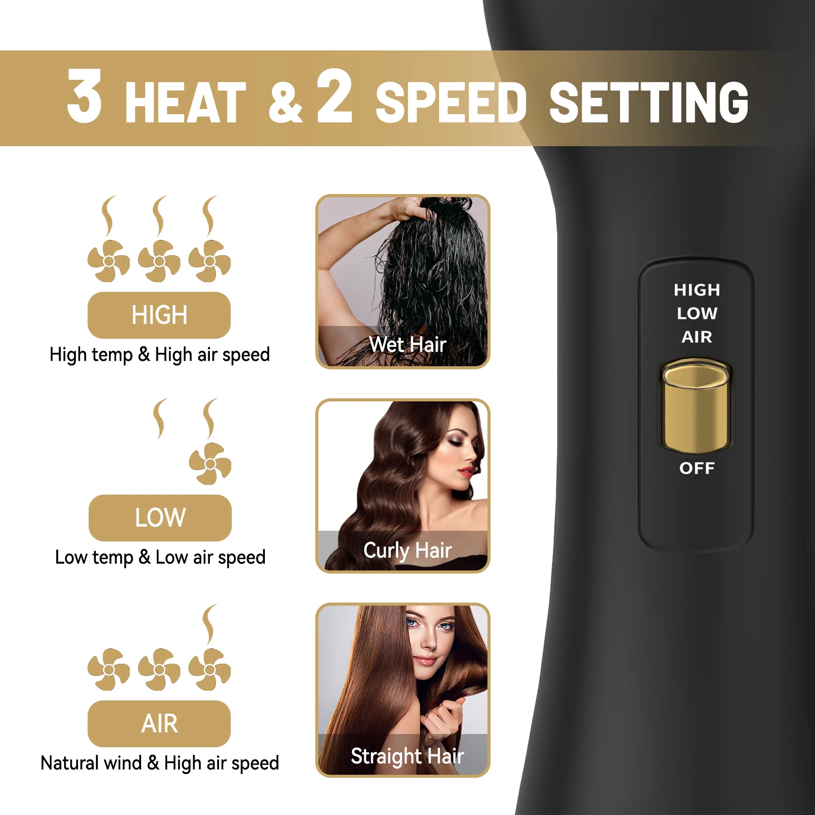 iMESA 4 في 1 فرشاة الهواء الساخن ومكثف زائد 2.0 مص...