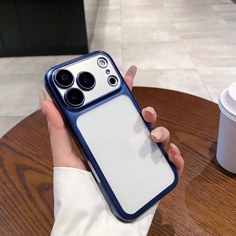Luxury Matte Hard PC Ultra Slim Shockproof Phone Case with Frosted Finish and Camera Protector