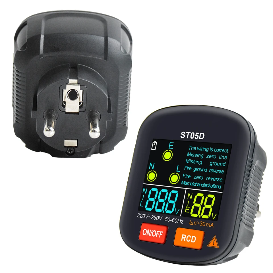 Buy AKINGTEC Outlet Tester, LCD With Voltage Display, RCD Socket