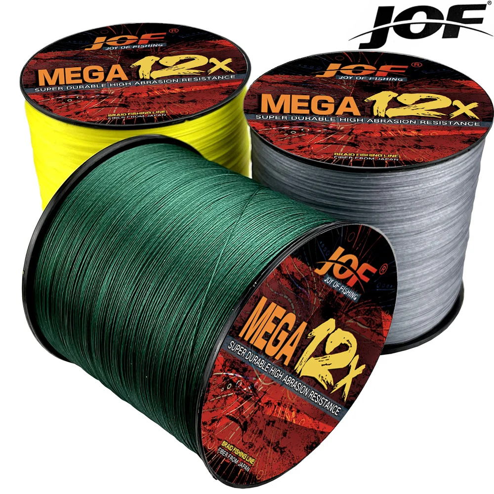 JOF Braided Fishing Line 8 Strands 1000M X12 Spinning PE Multifilamento  Japa Carp Fly Sea Saltwater Weave Extreme Strong Pesca