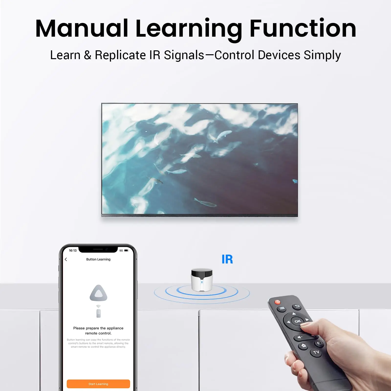 브로드링크 RM5 플러스 범용 적외선 리모컨 WiFi 스마트 홈 리모컨 (TV, 에어컨, 선풍기용) 음성 제어 지원, 알렉사, 구글 어시스턴트 호환