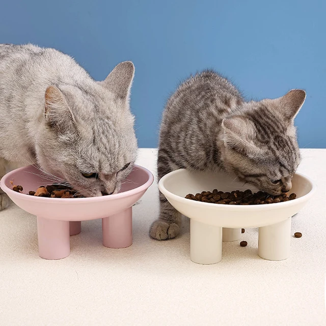 Stable Pet Food Container  High Collar Protector  Cat And Dog Feed Tip Proof Design Durable Water Plate 3