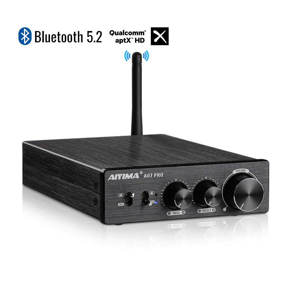AIYIMA A07 PRO Bluetooth Amplifier TPA3255 QCC304X Stereo 2.0 Channel 300W×2 Power Digital Amplifier RCA APT-X Home Sound AMP