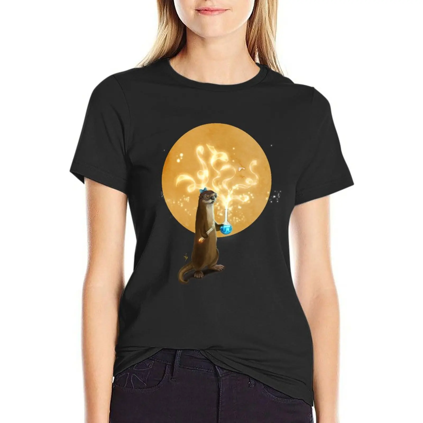 

Otter Doing Science T-Shirt summer tops plus size tops Top Women