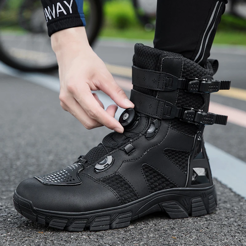 Motorcycle Boots Men's Mid-Calf Motocross Races Protective Breathable Non Slip Sports Shoes 1128