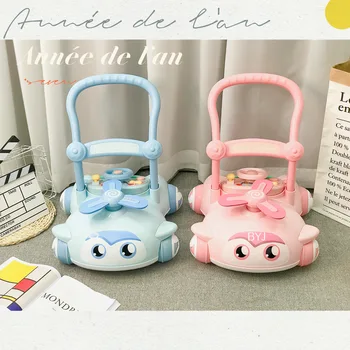 2022 New Children's Activity Toys Baby Walker Music Cart Anti-rollover Baby Learning To Walk 6-18 Months Toy Car 1