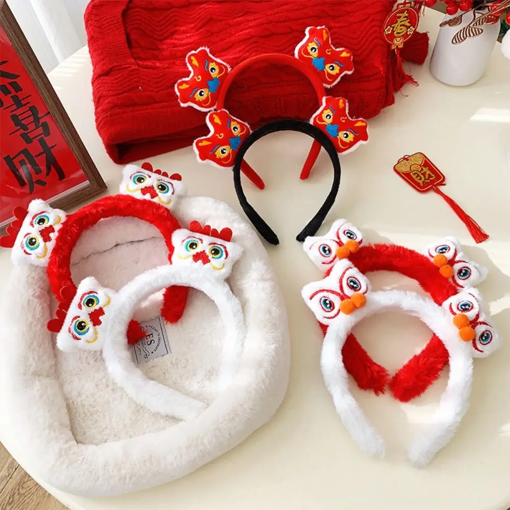 Cartoon New Year Headband Lion Awakening Mascot Dragon Lion Awakening Headband New Year Headwear Child Headwear Cartoon Hairband lion awakening new year headband mascot dragon red hairband cartoon hairband child headwear chinese style new year headdress