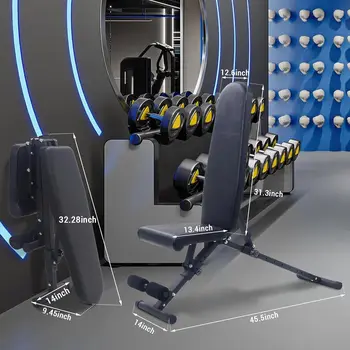 Weight Bench, Space-Saving Foldable Workout Bench, 800LBS Load Capacity Adjustable Multi-Purpose Bench Press for Home, Gym 5