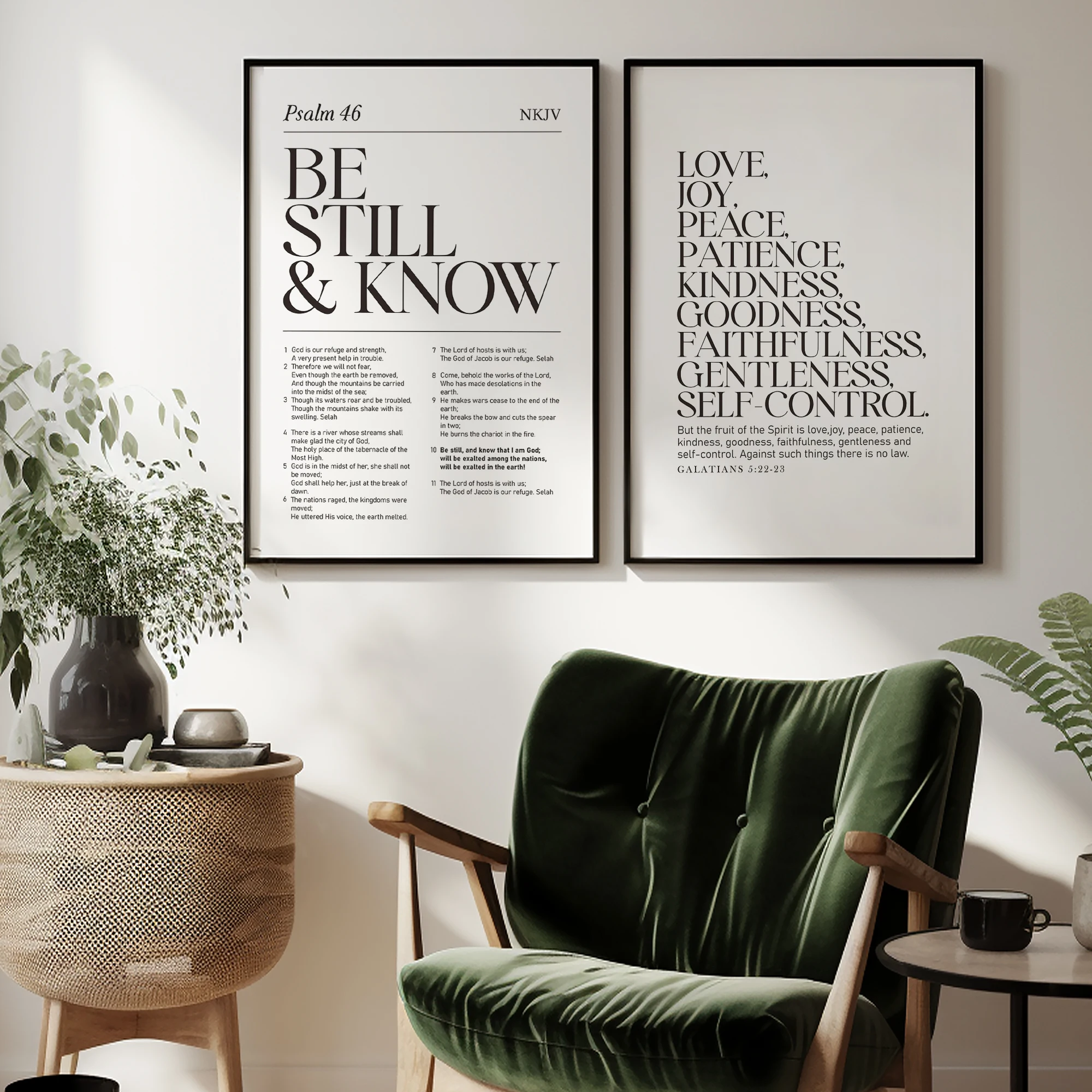 Modern Christian Wall Art Set – Minimalist Scripture - The Roomsphere