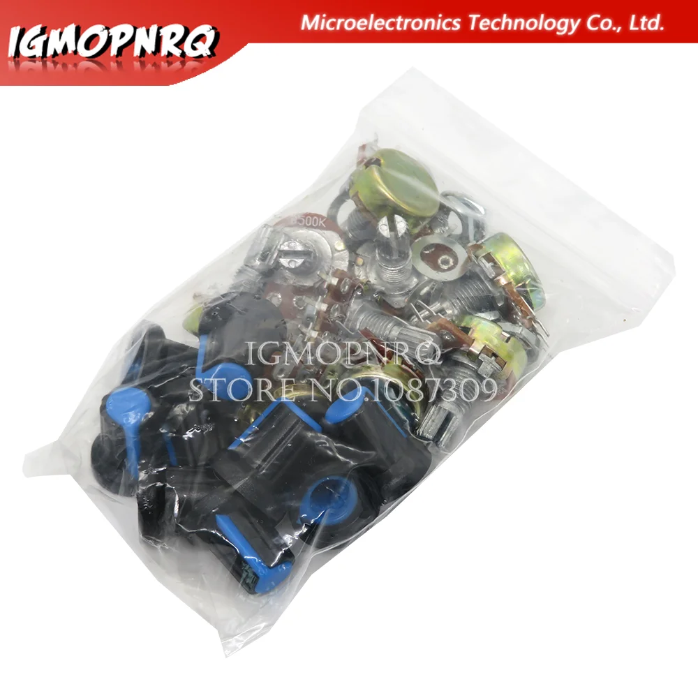 9Pcs Wh148 Potenziometro Rotativo Conico Lineare Con Tappo Manopola Blu B1K ~ B1M 1K 2K 5K B10K 20K 50K 100K 500K 1M Ohm Ag2 Igmopnrq