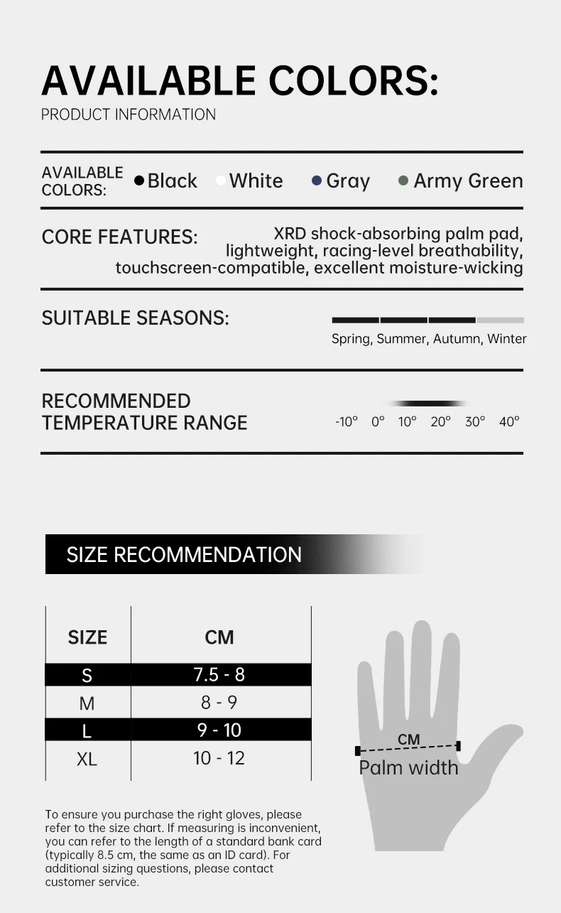 LAMEDA Herren Fahrradhandschuhe XRD Pad Touchscreen Rennrad Vollfingerhandschuhe Frühling MTB Handschuhe Atmungsaktives Fahrradzubehör – Detail 2
