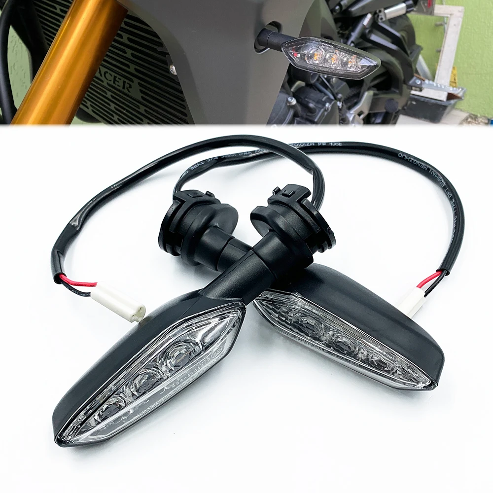 Фото Поворотники светодиодные для мотоцикла, для MT01 MT03 MT07 MT09 MT10 MT15 MT25 YAMAHA Tracer 700 900 FZ250 FZ150I Cafe Racer №1
