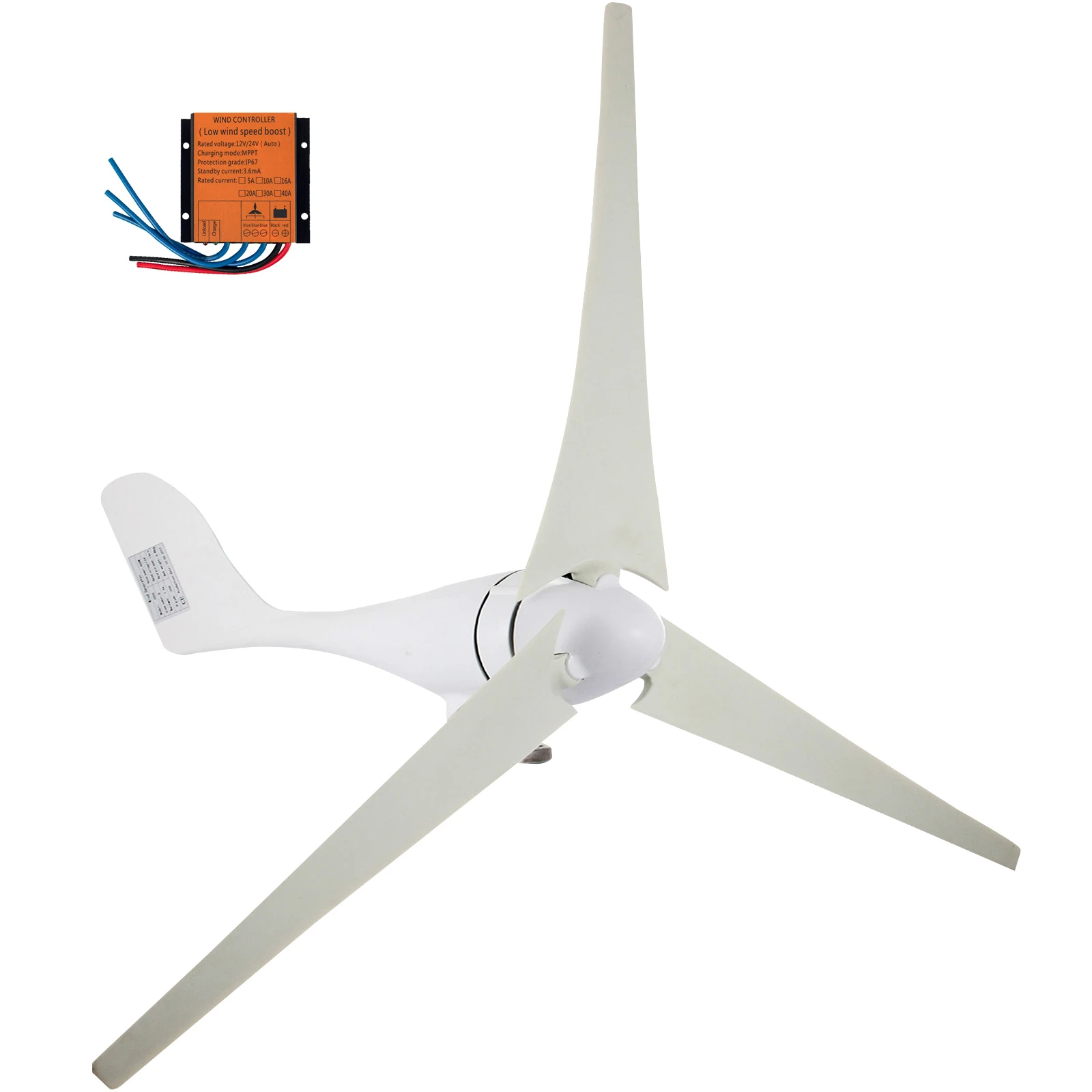 Vevor Wind Turbine Generator 400w 3 Blades With Charge Controller
